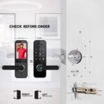 Smart Door Lock with Face Recognition – 6 Unlock Ways (Fingerprint, Face ID, Password, Card, Key, Tuya APP) | Keyless Entry & APP Control | Easy DIY Install | Auto-Lock | Doorbell - Image 3