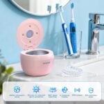 Ultrasonic Retainer Cleaner Machine, 45kHz Dental Cleaning Pod for Denture, Mouth Guard, Night Guard, Aligner, Braces, Toothbrush, 200ML Denture Cleaner with Digital Timer & 4 Modes, Pink - Image 4