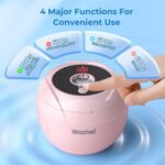 Ultrasonic Retainer Cleaner Machine, 45kHz Dental Cleaning Pod for Denture, Mouth Guard, Night Guard, Aligner, Braces, Toothbrush, 200ML Denture Cleaner with Digital Timer & 4 Modes, Pink - Image 5