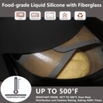 2Pcs Silicone Bread Sling Oval And Round For Dutch Oven, Non-Stick Easy-Clean Reusable Silicone Baking Mat With Long Handles Sourdough Bread Baking Mat Tools Supplier Liner, Gray - Image 3