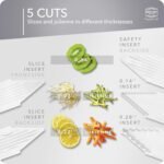 Börner Mandoline Slicer V1 (Professional Set) • V-Slicer with 4 Inserts, Fruit Holder, Docking Station, Box • Adjustable Vegetable Slicer • Cuts into Slices, Strips & Dices • Color: White - Image 3