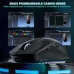 SOLAKAKA SM820 Wireless Gaming Mouse with RGB Charging Dock,24000 DPI Tri-Modes Wireless Mouse with 2 Side Buttons,Programmable Macro Mouse for Gaming(Black) - Image 5