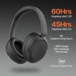 VOKALEN Hyper GO Wireless Over-Ear Noise Cancelling Headphones with Mic, 60H Playtime, Bluetooth Headphones, Hi-Res Audio, DEEP360 Spatial Audio, Ultra-Lightweight for Travel, Work, Study - Image 5