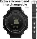 North Edge Apache Tactical Sports Watches for Men Outdoor Survival Military Compass Rock Solid Digital Watches with Durable Band, Steps Tracker Pedometer Calories (Black) - Image 3