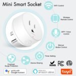 WiFi Smart Outlet Plug with Remote,GreenCycle Electric Smart Plug with Wall Switch,Compatible with Alexa and Google Home via Tuya,15A/1500W，Remote Control from Anywhere,TUV FCC List(2.4G) - Image 3