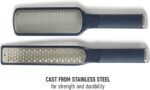 Calphalon Edge 2 Piece Stainless Steel Handheld Cheese Grater and Lemon Zester W/Covers & Rubber Handles - Navy Blue - Image 5