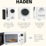 Haden 700 Watt 0.7 Cubic Foot Microwave Oven with Digital Controls, Defrost, and Instant Start Countertop Small Appliance, Ivory/Chrome - Image 4
