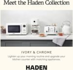 Haden 700 Watt 0.7 Cubic Foot Microwave Oven with Digital Controls, Defrost, and Instant Start Countertop Small Appliance, Ivory/Chrome - Image 5