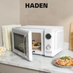 Haden 700 Watt 0.7 Cubic Foot Microwave Oven with Digital Controls, Defrost, and Instant Start Countertop Small Appliance, Ivory/Chrome - Image 6