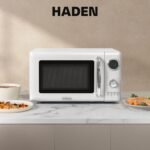 Haden 700 Watt 0.7 Cubic Foot Microwave Oven with Digital Controls, Defrost, and Instant Start Countertop Small Appliance, Ivory/Chrome - Image 7