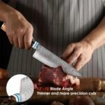 Kuwata Chef Knife, Professional Japanese VG10 Damascus Steel Kitchen Chefs Knife 8 Inch, Razor Sharp Professional Meat Cutting Knife with Gift Box for Family, Restaurant - Image 3