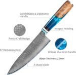 Kuwata Chef Knife, Professional Japanese VG10 Damascus Steel Kitchen Chefs Knife 8 Inch, Razor Sharp Professional Meat Cutting Knife with Gift Box for Family, Restaurant - Image 4