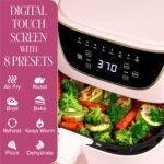 Paris Hilton Air Fryer, Large 6-Quart Capacity, Nonstick Made without PFAS, Touchscreen Display, 8-in-1 (Air Fry, Roast, Broil, Bake, Reheat, Keep Warm, Pizza, Dehydrate), Dishwasher Safe, Pink - Image 4