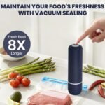Portable food vacuum sealer,Premium Vacuum Sealer for Food, Compact Food Storage System, 15 Reusable Sous Vide Bags,Handheld Vacuum Sealer for Kitchen, Home, BBQ, Travel& Storage - Image 3