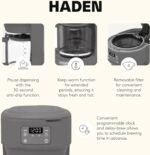 Haden Chelsea 10 Cup Digital Drip Coffee Maker with Glass Carafe, Grey & Chrome - Image 4