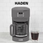 Haden Chelsea 10 Cup Digital Drip Coffee Maker with Glass Carafe, Grey & Chrome - Image 7