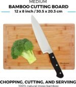 Bamboo Cutting Boards for Kitchen with Juice Groove [Set of 2] Wood Cutting Board for Chopping Meat, Vegetables, Fruits, Cheese, Knife Friendly Serving Tray with Handles - Image 3