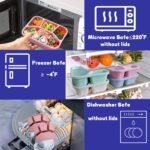 Aellabus 8 Pack Bento Box, Lunch Containers Wheat Straw Meal Prep Containers Reusable, Microwave and Dishwasher Safe Lunch Containers for Adults, Bento Lunch Box for Kids - Image 5