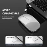 Wireless Mouse Chargeable Portable Silent USB and Type-C Dual Mode Wireless Mouse 3 Adjustable DPI for Laptop, Mac, Android, PC (Q23S Black) (Grey) - Image 3