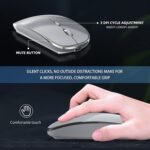 Wireless Mouse Chargeable Portable Silent USB and Type-C Dual Mode Wireless Mouse 3 Adjustable DPI for Laptop, Mac, Android, PC (Q23S Black) (Grey) - Image 5