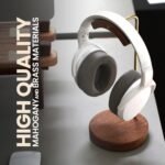 Handmade Brass and Wood headphone stand, Headset Stand for Desk, compatible with all models - Image 3