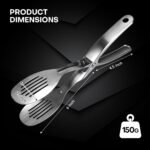 Nezylaf Kitchen Tongs 10.8" Stainless Steel, Heat Resistant 600°C | Perfect for BBQ, Cooking, Serving Tongs & Salad Tongs | Spring-Loaded Design - Image 3