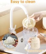 Orange Citrus Juicer, Electric Portable Lemon Juicer,Citrus Squeezer for Lemon Grapefruit Fruit, Small Wireless Juice Machine, Easy Use Orange Squeezer, Easy to Clean - Image 5