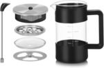 Modern French Press Coffee Maker, 34oz (1 Liter), Heat-Resistant Borosilicate Glass with No-Drip Spout, for Home, Office or Gift - Image 3