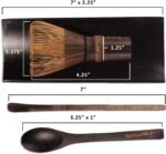 BambooMN Matcha Whisk Set - Chasen (Tea Whisk), Chashaku (Hooked Bamboo Scoop), Tea Spoon - Black - Image 4