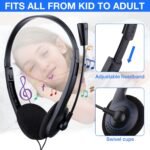 Yunsailing 30 Pack Classroom Headphones with Microphone Headphones Bulk Class Set Lightweight Adjustable Earphones on Ear with 3.5 mm Jack(Plastic Stem) - Image 3