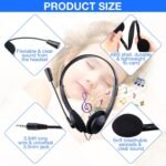 Yunsailing 30 Pack Classroom Headphones with Microphone Headphones Bulk Class Set Lightweight Adjustable Earphones on Ear with 3.5 mm Jack(Plastic Stem) - Image 4