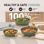 MAISON ARTS 30 Piece Pots and Pans Set Non Stick, Kitchen Cookware & Bakeware Sets with Nonstick Granite Coating, Baking Tray, Frying Pan and Saucepan, Green - Image 7