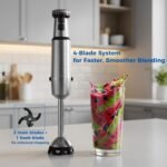 TALIA 4-in-1 Immersion Blender, Hand Blender with Stainless Steel Shaft, Variable Speed & Turbo, Dishwasher-Safe, for Soups, Smoothies, Baby Food, Puree & Shakes - Image 5