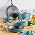 Anolon Achieve Hard Anodized Nonstick Cookware Pots and Pans Set, 9 Piece - Teal - Image 3