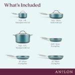 Anolon Achieve Hard Anodized Nonstick Cookware Pots and Pans Set, 9 Piece - Teal - Image 4