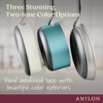Anolon Achieve Hard Anodized Nonstick Cookware Pots and Pans Set, 9 Piece - Teal - Image 5