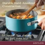 Anolon Achieve Hard Anodized Nonstick Cookware Pots and Pans Set, 9 Piece - Teal - Image 7
