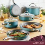 Anolon Achieve Hard Anodized Nonstick Cookware Pots and Pans Set, 9 Piece - Teal - Image 8