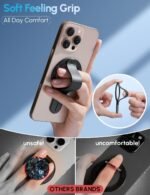 for MagSafe Phone Grip for iPhone - Magnetic Phone Ring Holder Detachable for iPhone 17 - Comfortable Finger Phone Ring Grip for Apple 16/15/14/13/12,Black - Image 4