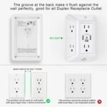 POWRUI Multi Plug 6 Outlet Surge Protector Extender with 3 USB Ports (1 USB C) and Night Light, 3-Sided Power Strip with Adapter Spaced Outlets, ETL Listed, White - Image 4