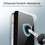 JETech Full Coverage Screen Protector for iPhone 14 Pro Max 6.7-Inch, 9H Tempered Glass Film Case-Friendly, HD Clear, 3-Pack - Image 4