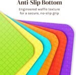 Cooler Kitchen Extra Thick Flexible Plastic Cutting Board Mats with Food Icons & EZ-Grip Waffle Back, (Set of 6) Dishwasher Safe - Image 4