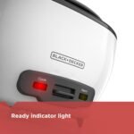 BLACK+DECKER 4-Slice Toaster Oven, TO1313SBD, Even Toast, 4 Cooking Functions Bake, Broil, Toast & Rice Cooker 6-Cup (Cooked) with Steaming Basket, Removable Non-Stick Bowl, White - Image 5