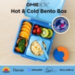 OmieBox Bento Box for Kids - Insulated Bento Lunch Box with Leak Proof Vacuum Insulated Food Jar - 3 Compartments, Two Temperature Zones (Blue Sky) - Image 3
