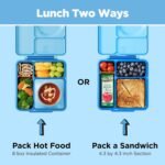 OmieBox Bento Box for Kids - Insulated Bento Lunch Box with Leak Proof Vacuum Insulated Food Jar - 3 Compartments, Two Temperature Zones (Blue Sky) - Image 4