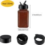 24 Pack 4oz Clear Plastic Spice Jars With Black Plastic Lids, Square Spice Bottles, Seasoning Containers with Chalk Labels, Pen, Funnel, Spice Containers For Kitchen Cabinet - Image 3