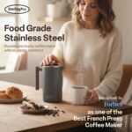 Extra Large French Press Coffee Maker 59 oz (1.75L), Large Capacity Stainless Steel Big French Press XL, Thermal Insulated Largest Coffee Maker with Double Walled Insulation, Gray - Image 6