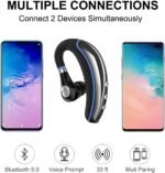 Bluetooth Headset, Wireless Earpiece V5.0 Bluetooth Earpiece Ultralight Hands Free for Business/Office/Driving/Sporting - Image 3