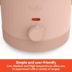 bella 1.5 Qt Slow Cooker with 3 Heat Manual Control, Ceramic Nonstick Coating, Dishwasher Safe Stoneware Pot and Tempered Glass Lid, Tangle Free Cord Wrap & Cool Touch Handles, Blossom - Image 4