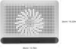Aluminum Alloy Laptop Cooling Pad with Dual USB Ports Quiet Thin Notebook Cooler Stand for Laptops Up to Ergonomic Angles Skid-Resistant Computer Fan Support Frame in Silver - Image 3